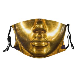ENBBHZU Egypt Pharaoh Tutankhamun Face Mask with 2 Filters Breathable Adjustable Cloth Masks Balaclavas for Men Women