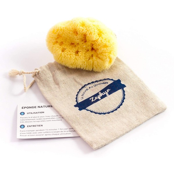 ZEPHYR® - Natural Sea Sponge - Facial Cleanser and Makeup Remover (3-3.5 Inch) - Reusable and Washable