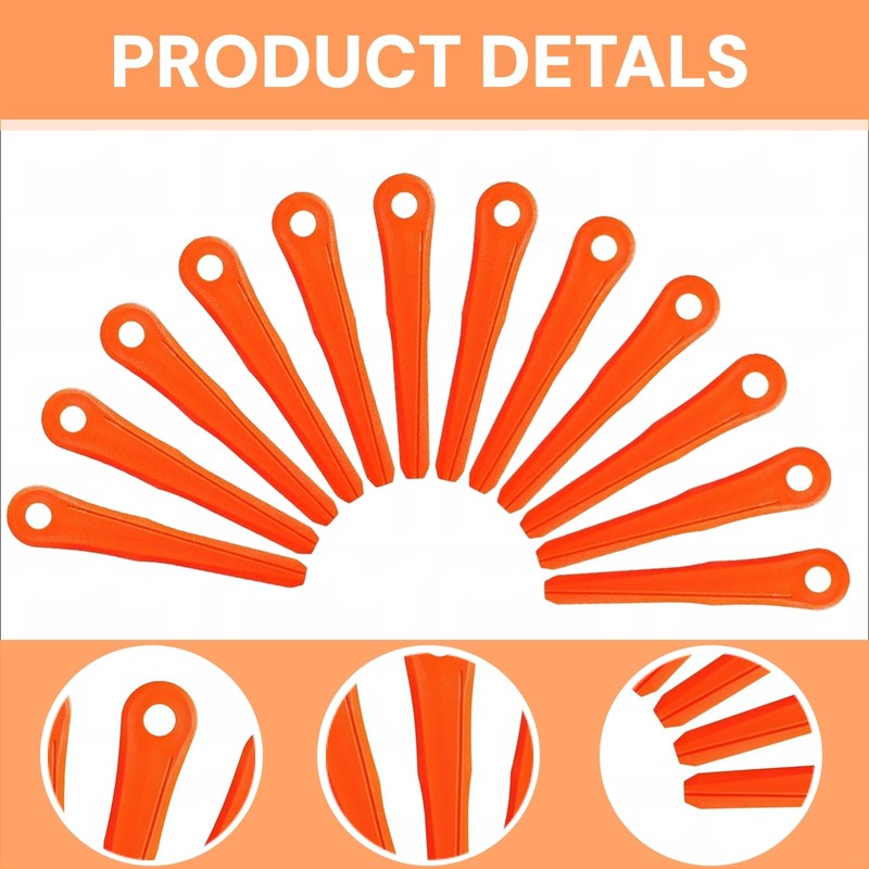 ZYKJGG 12Pk Plastic Blades-Orange for Stihl Weed Eater Blade PolyCut