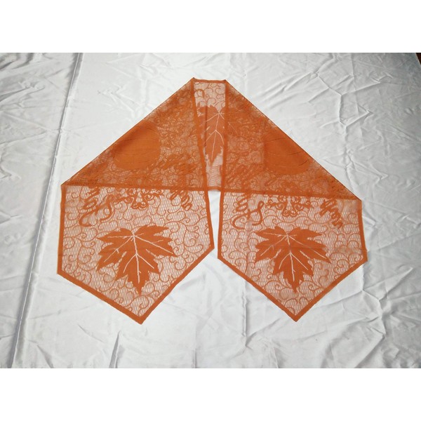 7-gost Thanksgiving Day Table Runner with Maple Leaves Pumpkin Autumn