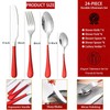 24-Piece Silverware Set with Organizer,Heavy Duty Stainless Steel Silverware for