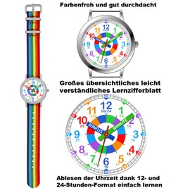 Brecjon Boys' Learning Watch Children from 6 Years 5 ATM Waterproof Gift Back to School Quartz Children's Watch 3D Design German Watch Brand Analogue, multicoloured