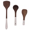 3 Piece Set Wood Utensils Set Wenge Long Handle Spatula