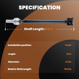 KUIPERAUTO Front Driveshaft Assembly Drive Shaft Prop Compatible for 2002 2003 2004 2005 2006 Dodge Ram 1500 3.7L 4.7L 5.9L V8 4WD 65-9198