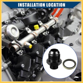 REPAIROCK Fuel Fitting with Washer/Inner Fuel Line Male Flare Adapter for Car/Durable Aluminum Alloy Metric M16x1.5 to 10AN Male Flare Adapter / 1 Set Black Auto Replacement Parts