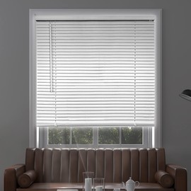 CHICOLOGY Blinds for Windows, Mini Blinds, Window Blinds, Door Blinds, Blinds & Shades, Camper Blinds, Mini Blinds for Windows, Horizontal Window Blinds, Midnight White (Blackout), 37.75" W X 84" H