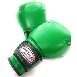 Woldorf USA Boxing Bag Gloves in Vinyl 14oz Green Sparring, Grappling, Kickboxing, Fighting Gloves, Muay Thai Training Gloves, Heavy Bag Speed Punching Gloves.