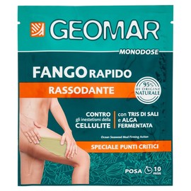 GEOMAR Quick Firming Single Dose Mud, 10 Minutes Use, Against Cellulite Imperfections, 95% Natural Origin, With Tris Salts and Fermented Algae, Made in Italy, 80 g