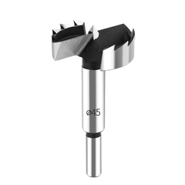 HPHOPE Professional Forstner Drill Bit 45 mm for Wood, Forstner Bits Diameter 45 mm, Length 90 mm, Drill Bits with Round Shank