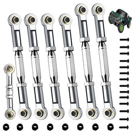 XZSNLYZ 2023 Stainless Steel Turnbuckles Tie Rods for 1/10 Traxxas 4X4 Slash VXL,Hoss 4X4, Rustler VXL,Stampede VXL,X-01,Bigfoot,Bandit/VXL,RC Car Hops Up Parts(Silver)