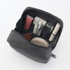 MUJI Wrinkle Nylon Large Opening Square Pouch - Dark Gray,
