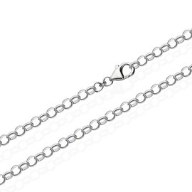 NKlaus 925 Sterling Silver Pea Chain for Pendant Silver Chain 18 cm 4.00 mm 3.7 g 5646, Sterling Silver, No Gemstone