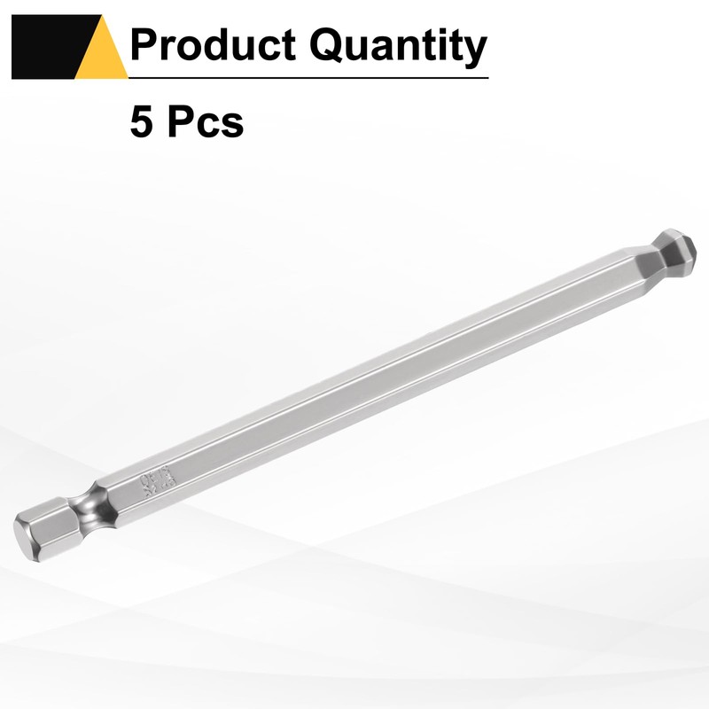 sourcing map 5pcs Ball End Hex Screwdriver Bit H6 (6mm)