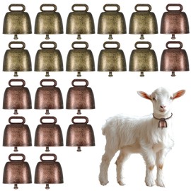 20PCS Copper Bells Cow Bells Small and Large Brass Bells for Farm Animals Pets and Christmas Decorations Loud Anti-Theft Long Distance Sound