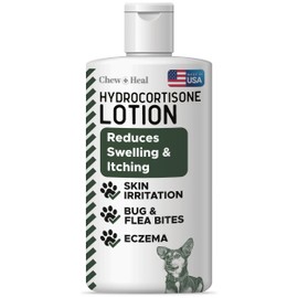 Chew + Heal Labs Loción de Hidrocortisona para Perros - Crema Antipicazón de 4 oz para Piel Irritada, Picaduras de Pulgas, Picazón y Más - Hecho en EE