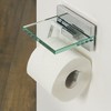 Tiger Safira Toilet Roll Holder with Shelf, Stainless Steel, Chrome,