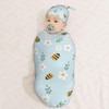 Muishi Daisy Flower Cartoon Bee Newborn Swaddle Blankets Hat Sets