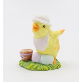 Fine Porcelain Spring Easter Yellow Baby Chick Chicken Small Taper Candle Holder Figurine (for 1/2" Diameter Candle), 3-1/8" H