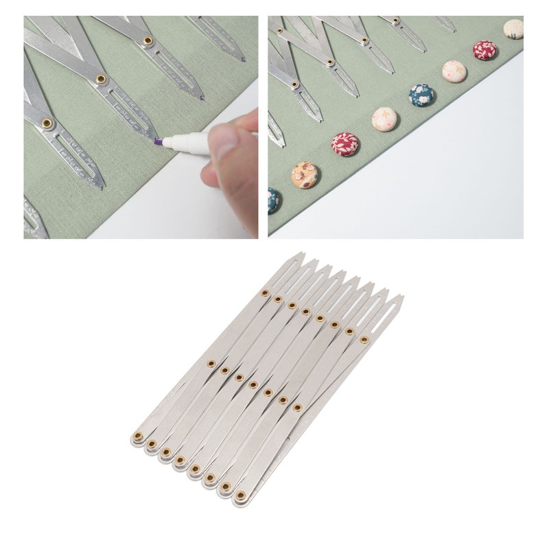Expanding Sewing Gauge Aluminum 8 Heads Button Guide Equal Space