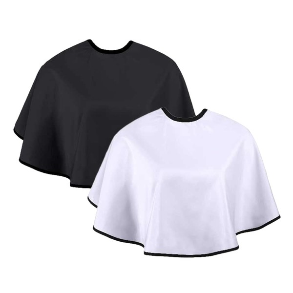 WEIPUER 2 Pieces Makeup Capes for Customers, Combable Beard Trimming Apron, Hair Dye Aprons, Styling Shampoo Capes, Hairdressing Salon, Shorty Cape, Hairdressing Short Coat for Hair, Beauty