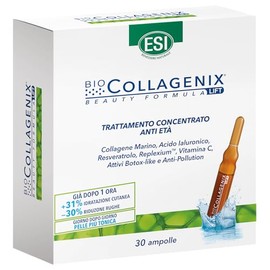 ESI-Biocollagenix Trattamento Concentrato Antietà a base di Collagene Marino e Acido Ialuronico, Dona una Pelle e Tonica e Ripristina l'Elasticità del Viso, Dermatologicamente Testato, 30 Ampolle