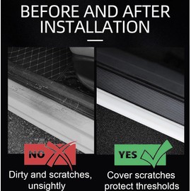 5 PCS Car Door Sill Protector, Door Sill Protector for Most Car Models, Anti-Scratch Anti-Collision, Carbon Fiber Leather Front/Rear Decorative