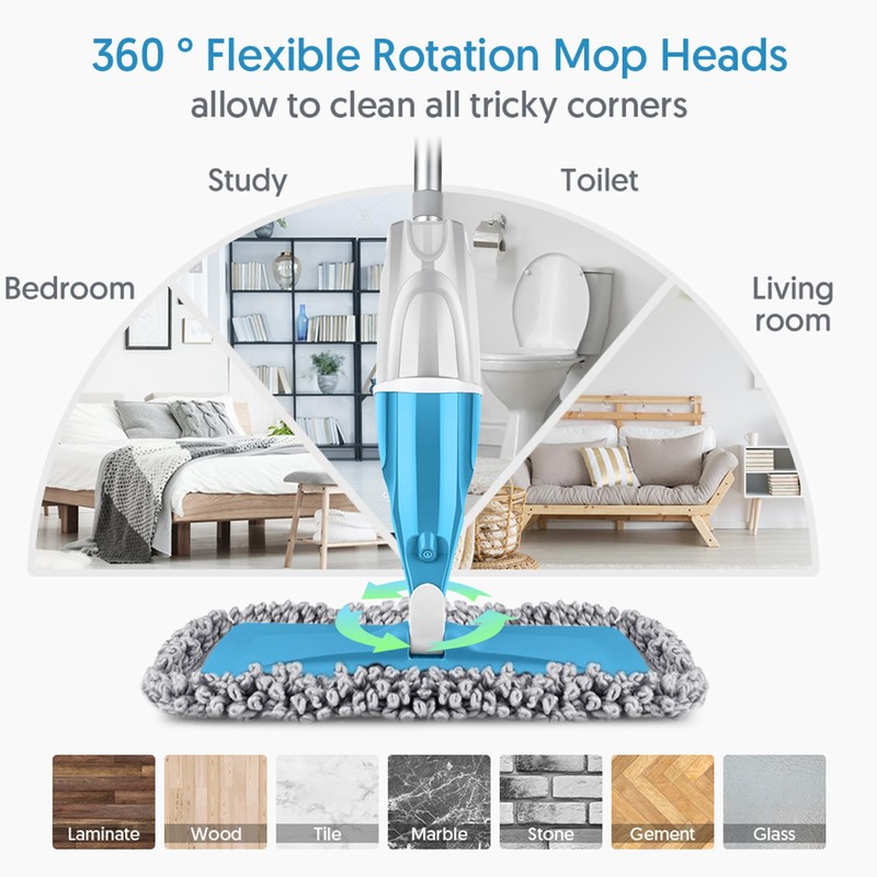 Spray Wet Mops for Floors Cleaning - EXEGO Refillable Floor