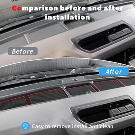 Auovo Dash Cover Tray Compatible with Ford Bronco Accessories 2021 2022 2023 2024 Anti-Slip Silicone Car Dashboard Compartments Mat fit Bronco 2/4-Door Interior Dash Pad Liners 3-pc Set (Red Trim)