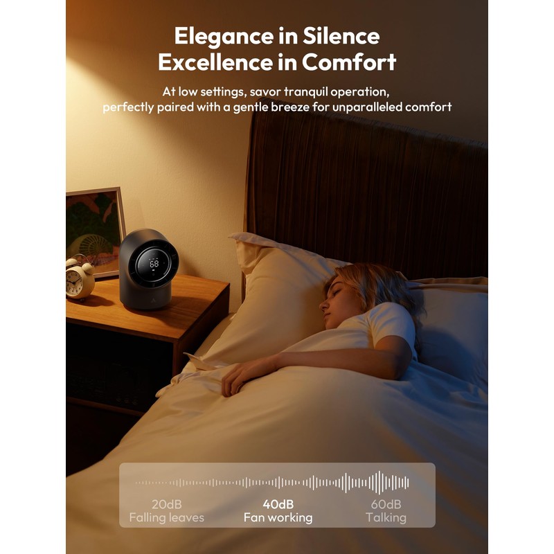 Aecooly Touch Control Desk Fan, 100 Speeds Quiet Bedroom Digital