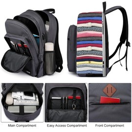 Black Backpack for School Teens Boys and Girls, Lightweight Casual Backpacks for Men and Women, Daily-use High School Bookbag, Travel Laptop Backpack with USB Charging Port Fits 15.6 Inch Notebook