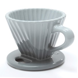 Chantal "Lotus" ceramic pour over coffee dripper, 8 ounces, Fade Grey