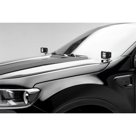 ZROADZ Ditch Hood Hinge LED Mounting Bracket - Compatible w/ 2019-2021 Ford Ranger - to Mount (2) 3 Inch LED Pod Lights - Mild Steel Gloss Black - Bolt-On Easy Installation - PN #Z365821