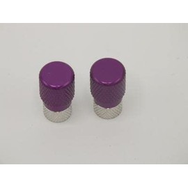 Anodized Aluminum Alloy Schrader/Presta Valve Cap Set (Purple)