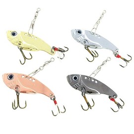 [Alludo Fishing Equipment] Metal Vibe 0.3 oz (7.5 g) Version, 4.3 cm 4 Colors, 4 Piece Set B, Proven Explosion Fishing Color Special, Lure Set, Metal Vibe Target Fish (Sea Bass, Flounder, Chinu, Bola,
