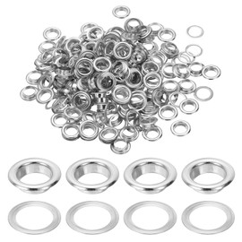 PATIKIL Metallösen, 8 mm, 150 Stück, Ösen und Ösen, Lederösen, Werkzeug für Stoff, Schuhe, Kleidung, Vorhänge, Gürtel, DIY-Projekt, Silber