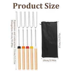 BBQ Metal Skewer, 2 Way Grill Skewers 5 Pcs, Kabob Skewers Stainless Steel with Barbecue Accessories, for Meat, Chicken, Sausages, Veggies, Easy to Use Push Bar Slider