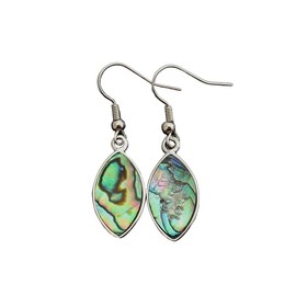 HZHRony Natural Stone Earrings Vintage Abalone Shell Jewelry Dangling Earrings for Women Unique Healing Gemstone Dangle Drop Earrings