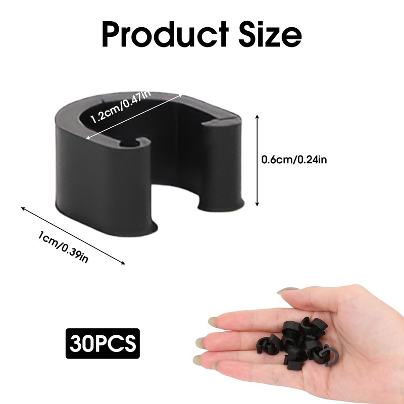 Bicycle Cable C-Clips Black 30Pcs: Brake Cables Clamps for Bicycles