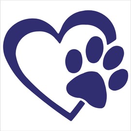 HEART with DOG PAW Puppy Love 4 (color: PURPLE) Vinyl Decal Window Sticker for Cars, Trucks, Windows, Walls, Laptops, and other stuff. by pet DECALS