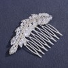 Missgrace Silver Sparkling Leaf Bride Wedding Hair Comb Rhinestone Crystal