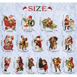 Unique Christmas “Vintage Style” Wooden Ornaments Set Of 15 Individual Ornaments