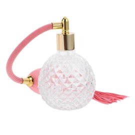 Topxome 100ml Vintage Perfume Bottle Pretty Clear Perfume Bottle Airbag Spray Atomizer Refillable Glass Bottle (Pink)
