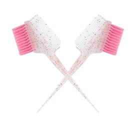 Hair Dye Brushes Set of 2 Hair Coloring Brushes Hair Dye Combs Hair Dye Combs Professional Hairdresser Home Hair Salon (2 Black Brushes) (2 Pink)
