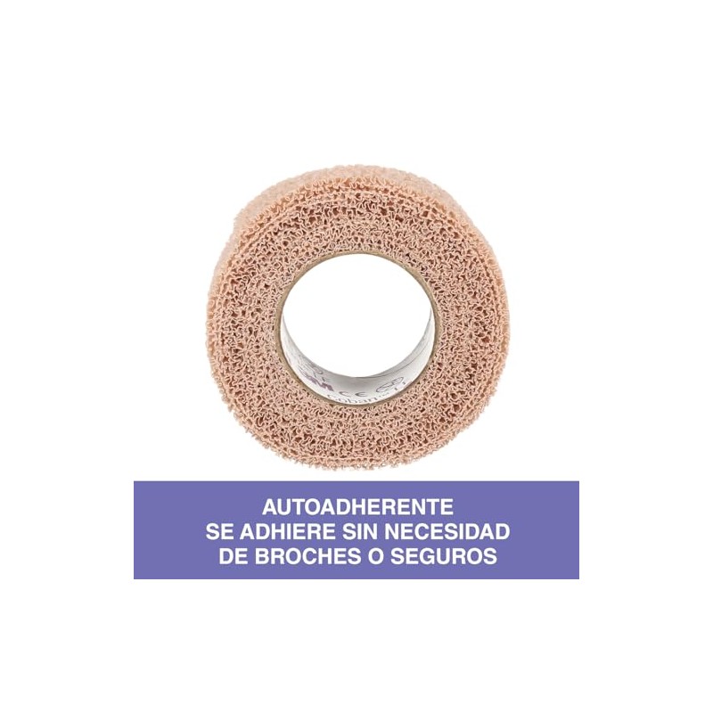 3M Nexcare, Coban Venda Autoadherente para Piel, Color Beige -