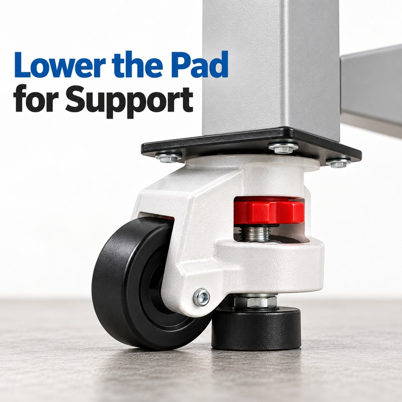 4-Pack 40F Leveling Casters with Adjustable Pads to Move &