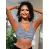 SHEKINI Women's Bikini Top Crossover Pleated Backless Push Up Adjustable