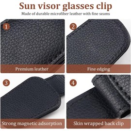 2 Piezas Soporte para Gafas de Sol para Visera de Coche Universal, Clip Gafas Accesorios de Coche, Adecuado para Diferentes Tamaños de Vasos y Anteojos Sol, para Modelos para Todos los Coches