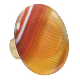 mookaitedecor Set of 4 40mm Carnelian Stone Drawer Knobs with Screws, Healing Stones and Crystals, Oval Decorative Stones Pull Handles for Cabinets Cupboard Wardrobe Home Kitchen