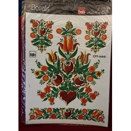 BSB-decorbild Vintage BSB Decalcomanie Water Transfer/Decal ~ Germany  ~ NIP Tulips And Hearts