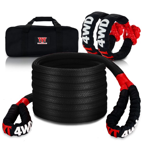 TYT 30ft Kinetic Recovery Tow Rope 48000lbs Heavy Duty Energy